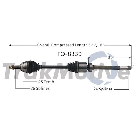 Surtrack Axle Cv Axle Shaft, To-8330 TO-8330